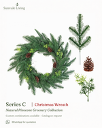 Natural Pinecone Greenery Christmas Wreath Sunvale Living wholesale Christmas wreath brand poster