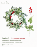 Eucalyptus & Red Berry Christmas Wreath Sunvale Living wholesale Christmas wreath brand poster