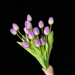 Artificial Tulip Stem in Purple and White