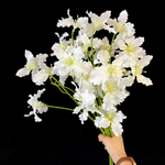 Artificial Ruffled Blossom Spray in Ivory