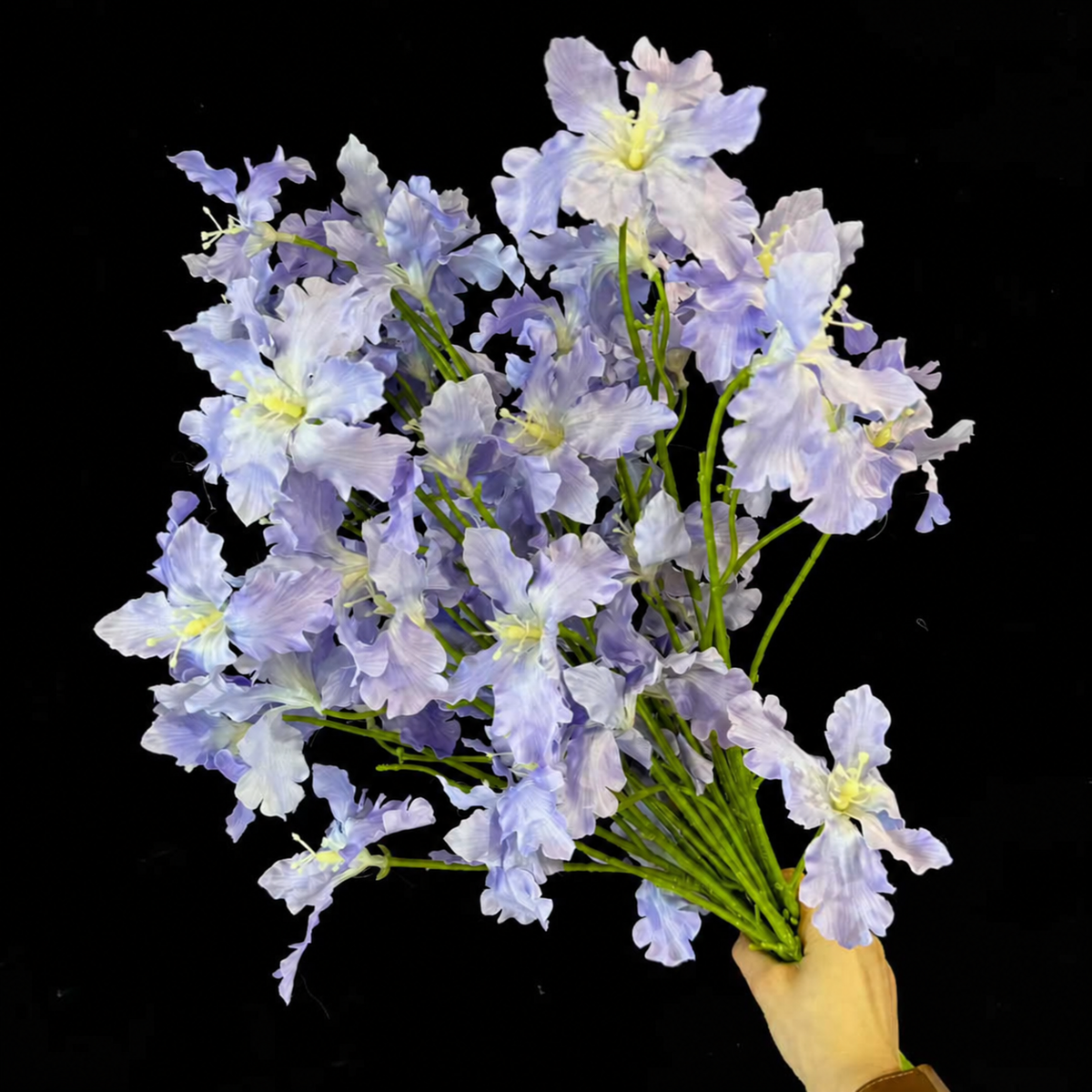 Artificial Ruffled Blossom Spray in Pale Lavender