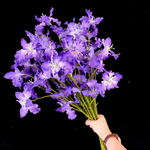 Artificial Ruffled Blossom Spray in Purple