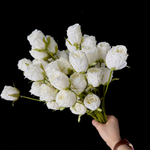 Artificial Spray Rose Bud Stem in White