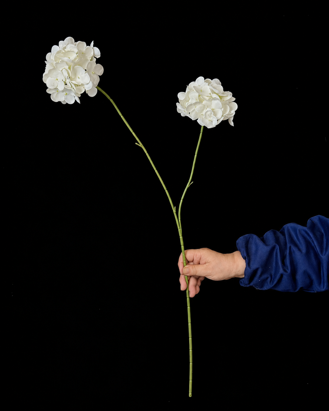 Artificial Double-Head Hydrangea Stem in Ivory