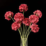 Artificial Double-Head Hydrangea Stem in Red