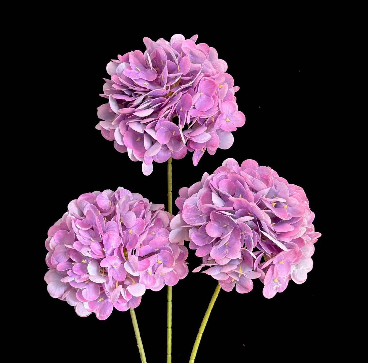 Artificial Mophead Hydrangea Stem in Purple