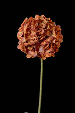 Artificial Mophead Hydrangea Stem in Burnt Orange