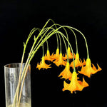 Artificial Angel-Trumpet-Style Flower Stem in Golden Orange