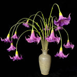 Artificial Angel-Trumpet-Style Flower Stem in Purple