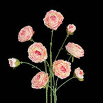 Artificial Burnt-Edge Ranunculus Spray in Peach