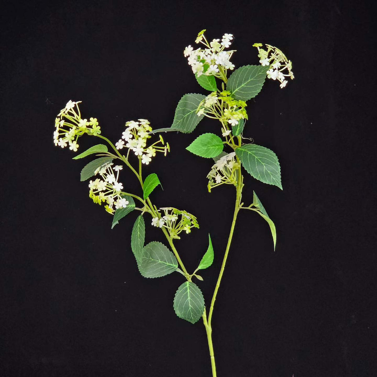 Artificial Lacecap Hydrangea-Style Spray in Light Green