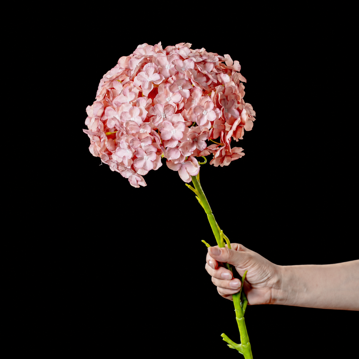 Artificial Large-Bloom Hydrangea Stem in Dusty Rose