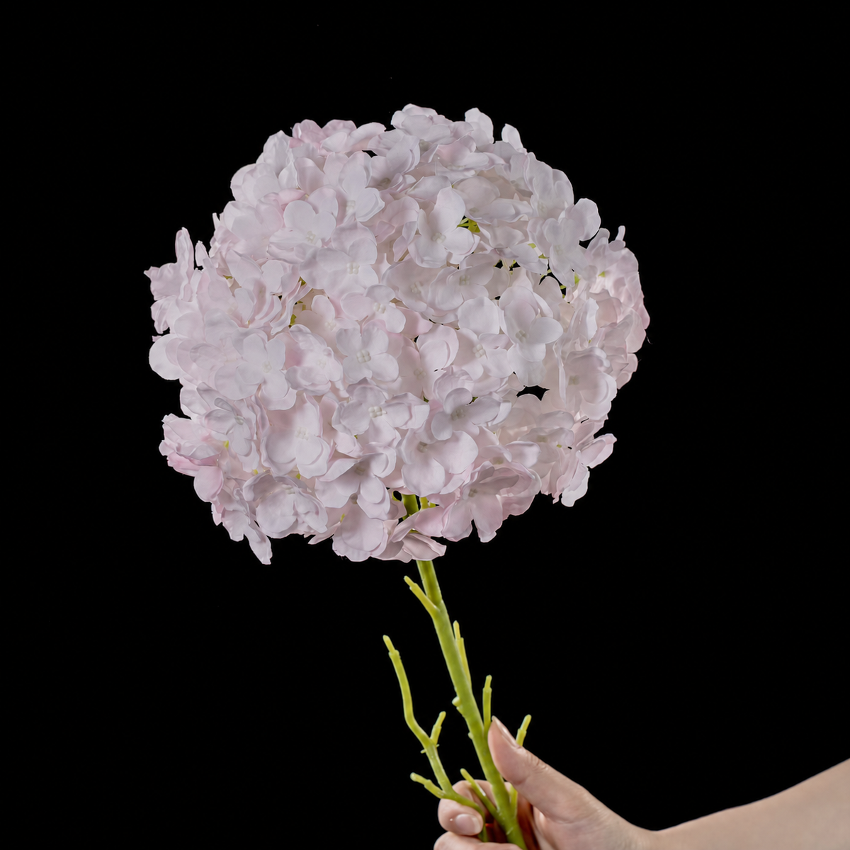 Artificial Large-Bloom Hydrangea Stem in Blush Pink