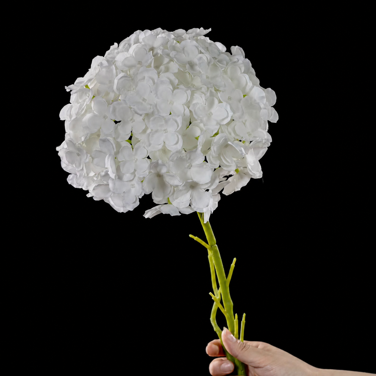 Artificial Large-Bloom Hydrangea Stem in White