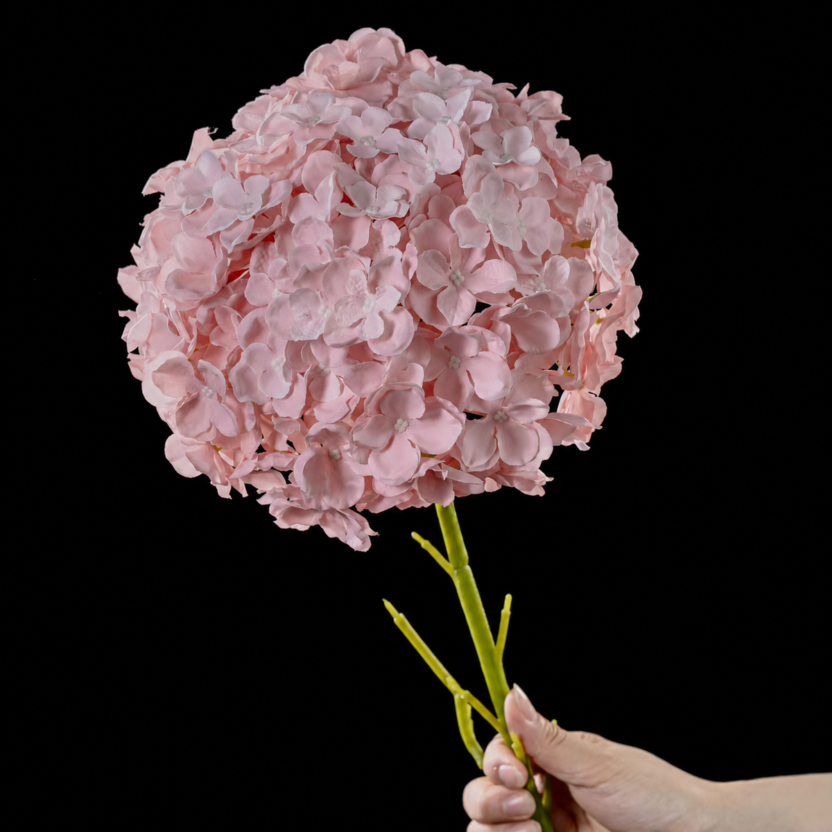 Artificial Large-Bloom Hydrangea Stem in Pink