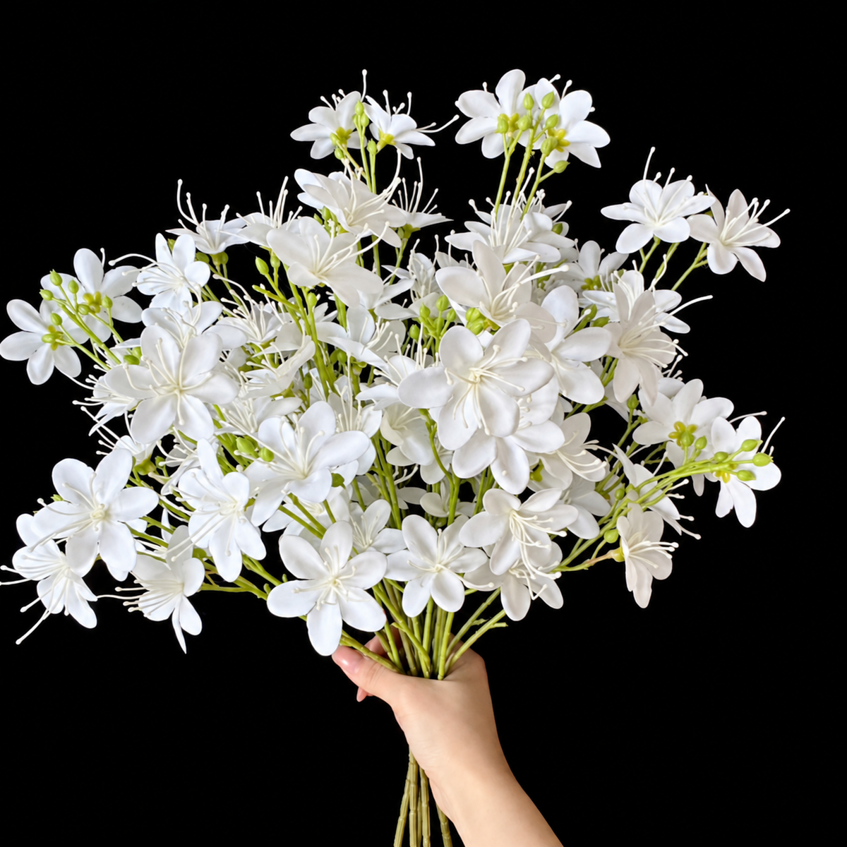 Artificial Long-Stamen Blossom Spray in White