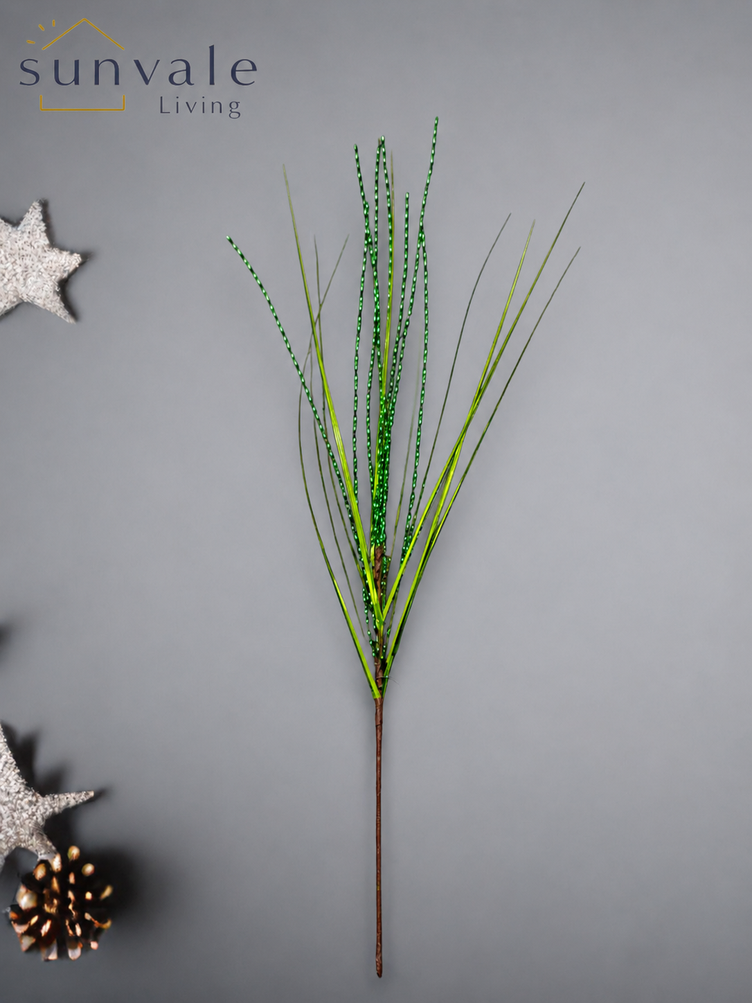 Green metallic grass artificial holiday decoration spray by Sunvale Living