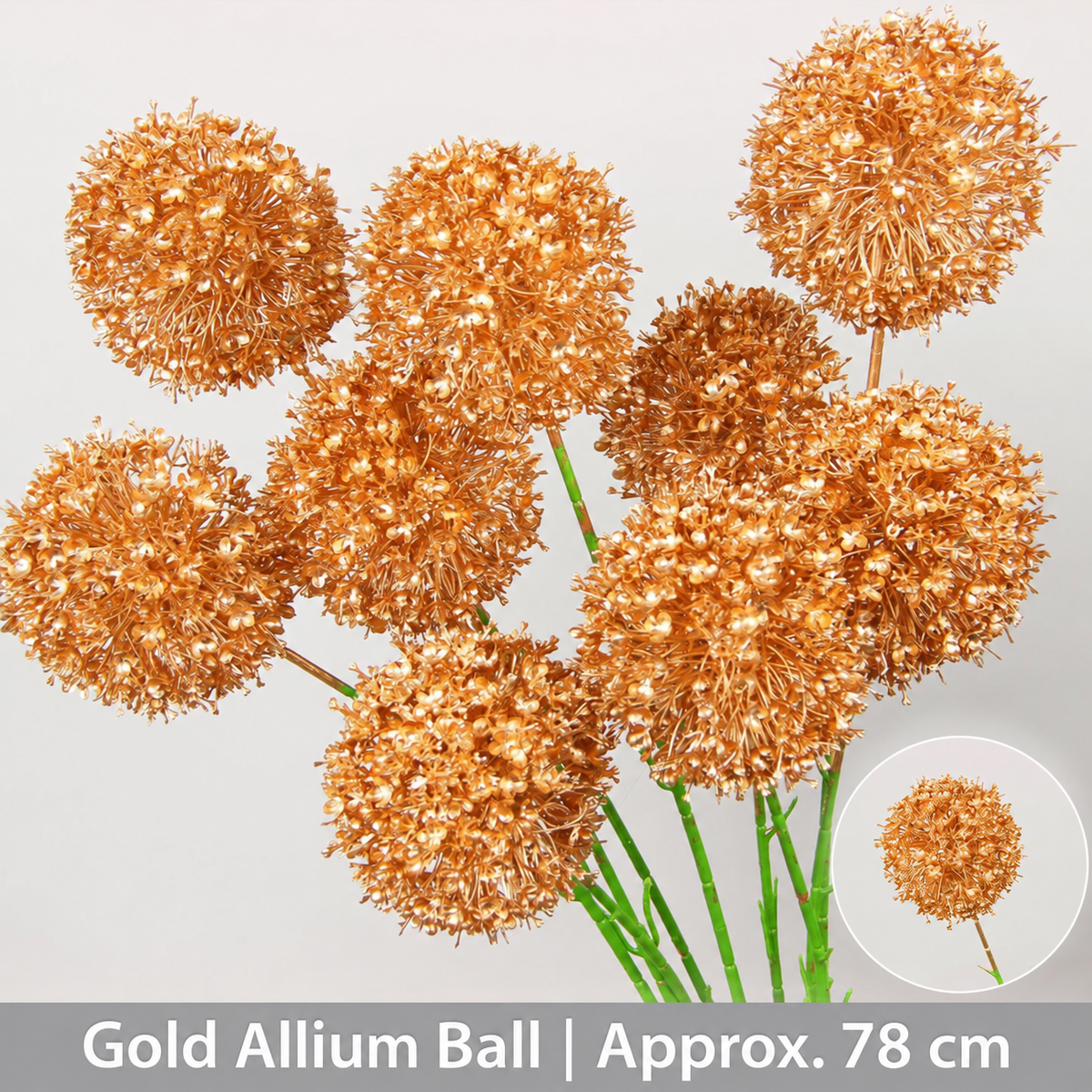 Gold Allium Ball | Approx. 78 cm artificial holiday floral decoration by Sunvale Living