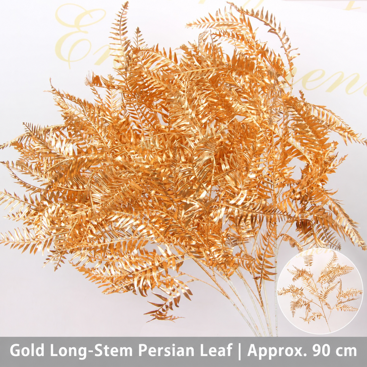 Gold Long-Stem Persian Leaf | Approx. 90 cm artificial holiday floral decoration by Sunvale Living