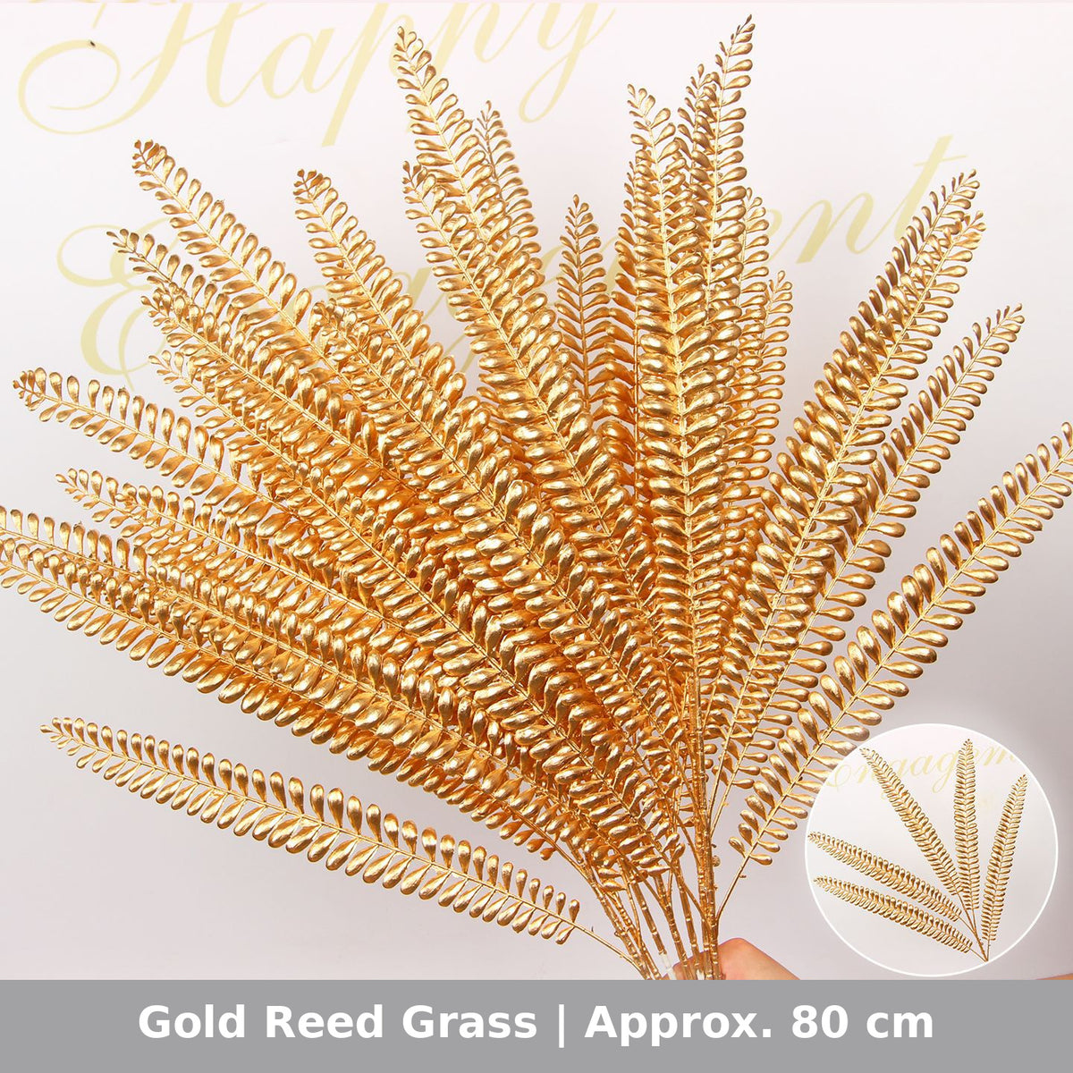 Gold Reed Grass | Approx. 80 cm artificial holiday floral decoration by Sunvale Living