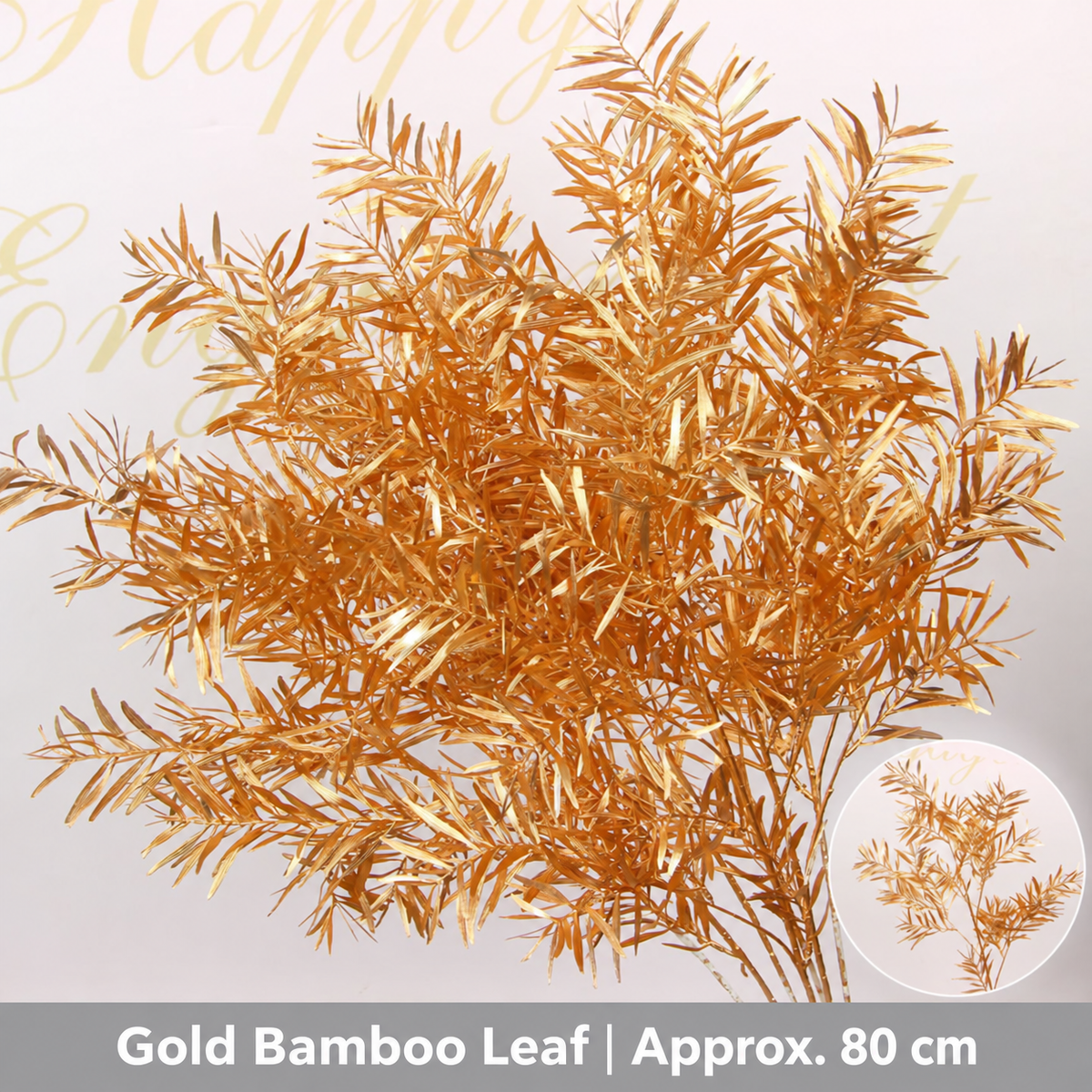 Gold Bamboo Leaf | Approx. 80 cm artificial holiday floral decoration by Sunvale Living