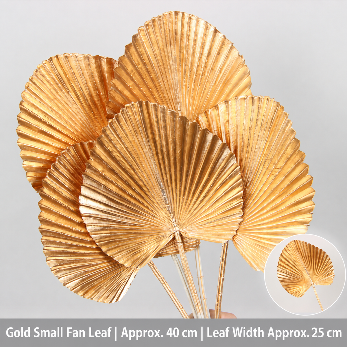 Gold Small Fan Leaf | Approx. 40 cm | Leaf Width Approx. 25 cm artificial holiday floral decoration by Sunvale Living