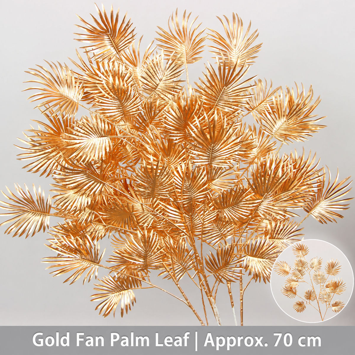 Gold Fan Palm Leaf | Approx. 70 cm artificial holiday floral decoration by Sunvale Living