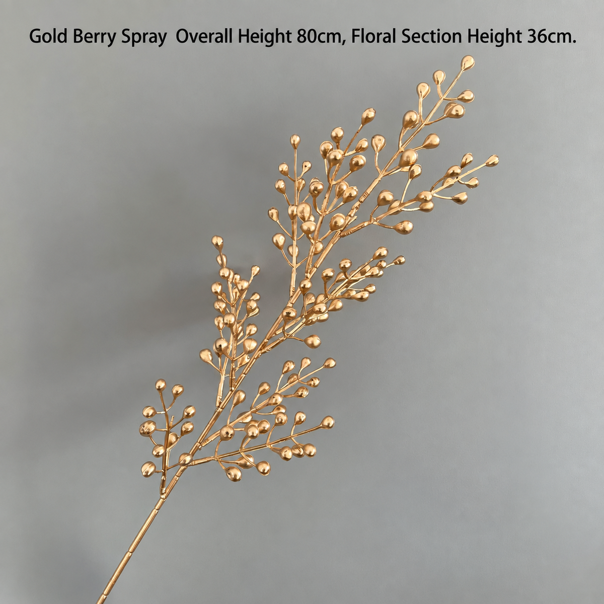 Gold Berry Spray | Overall Height 80 cm | Floral Section Height 36 cm artificial holiday floral decoration by Sunvale Living