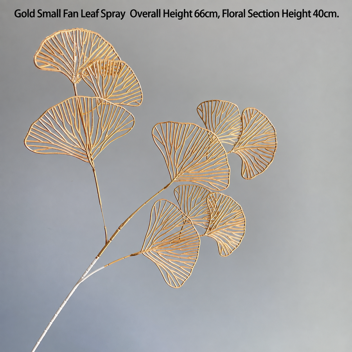 Gold Small Fan Leaf Spray | Overall Height 66 cm | Floral Section Height 40 cm artificial holiday floral decoration by Sunvale Living