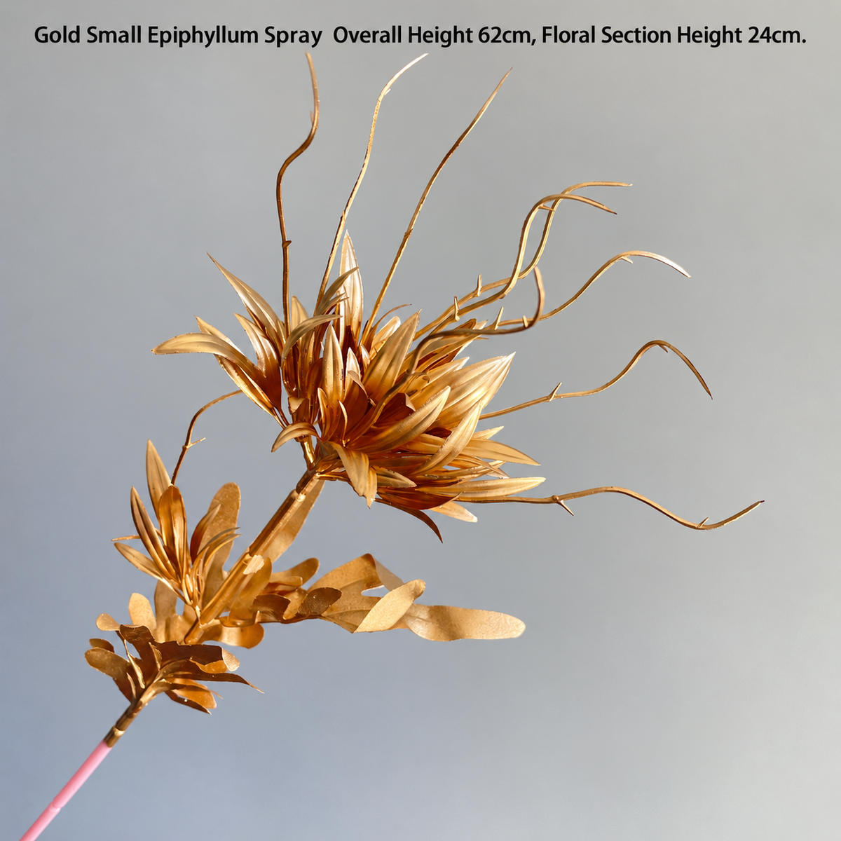 Gold Small Epiphyllum Spray | Overall Height 62 cm | Floral Section Height 24 cm artificial holiday floral decoration by Sunvale Living