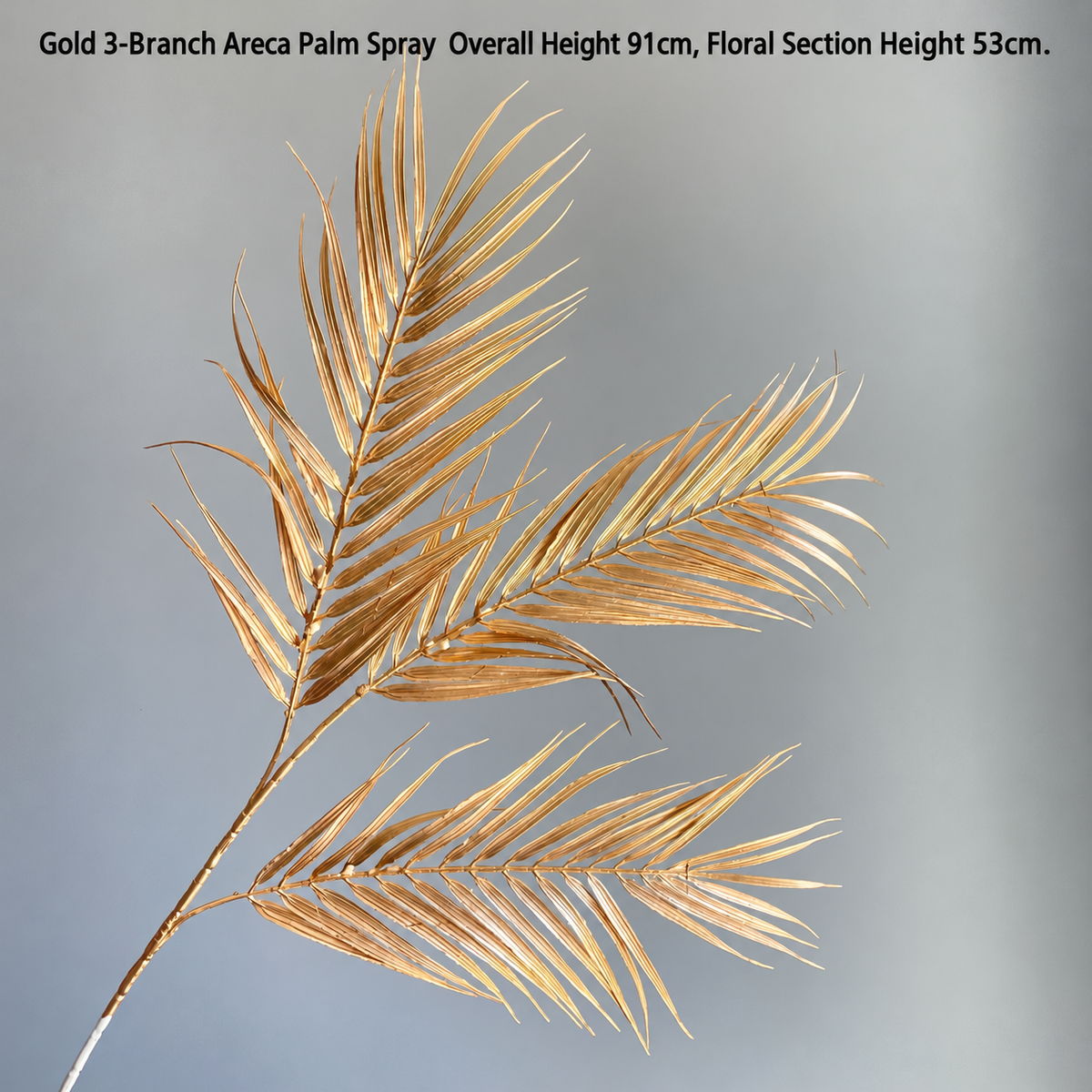 Gold 3-Branch Areca Palm Spray | Overall Height 91 cm | Floral Section Height 53 cm artificial holiday floral decoration by Sunvale Living