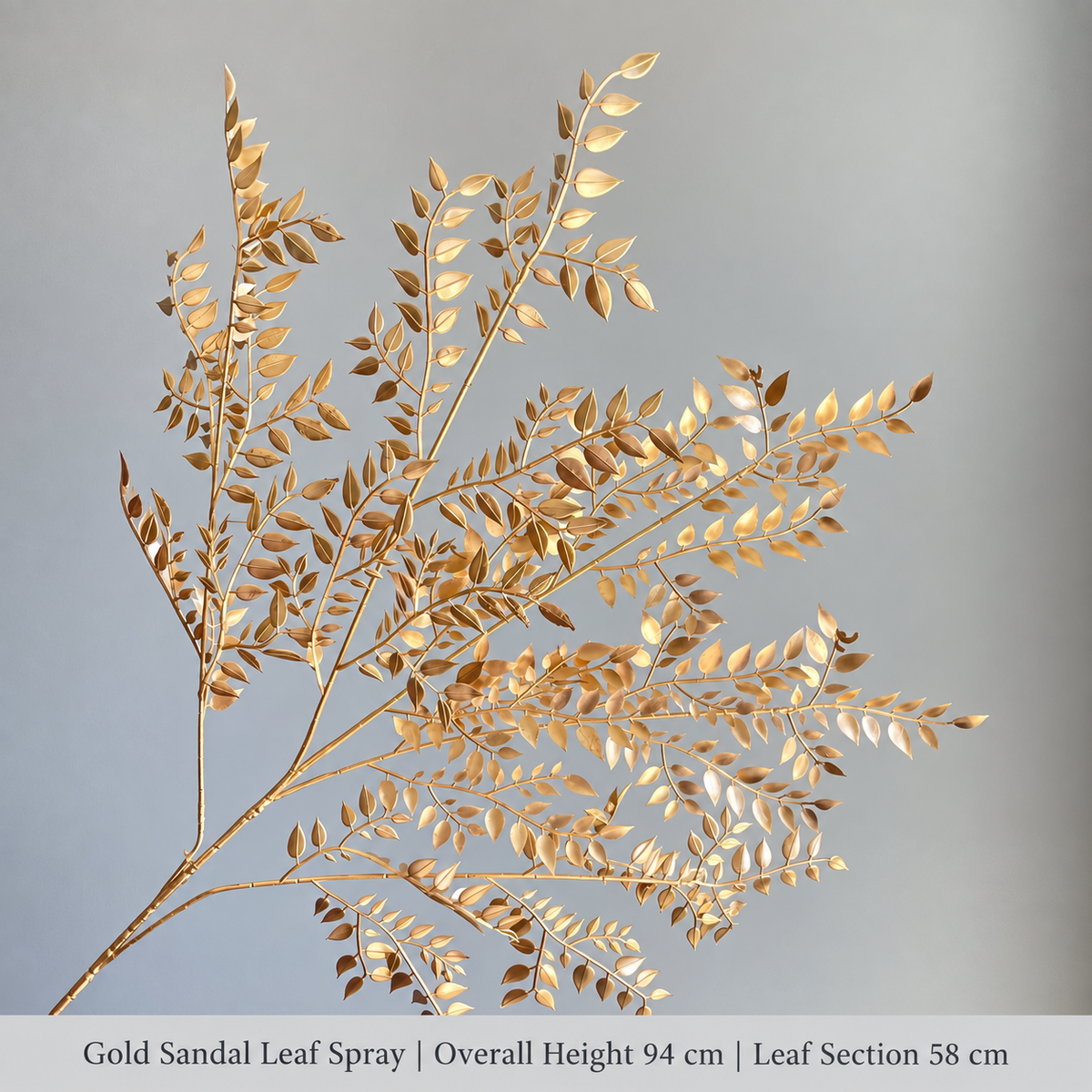 Gold Sandal Leaf Spray – 94 cm | Overall Height 94 cm | Leaf Section 58 cm artificial holiday floral decoration by Sunvale Living