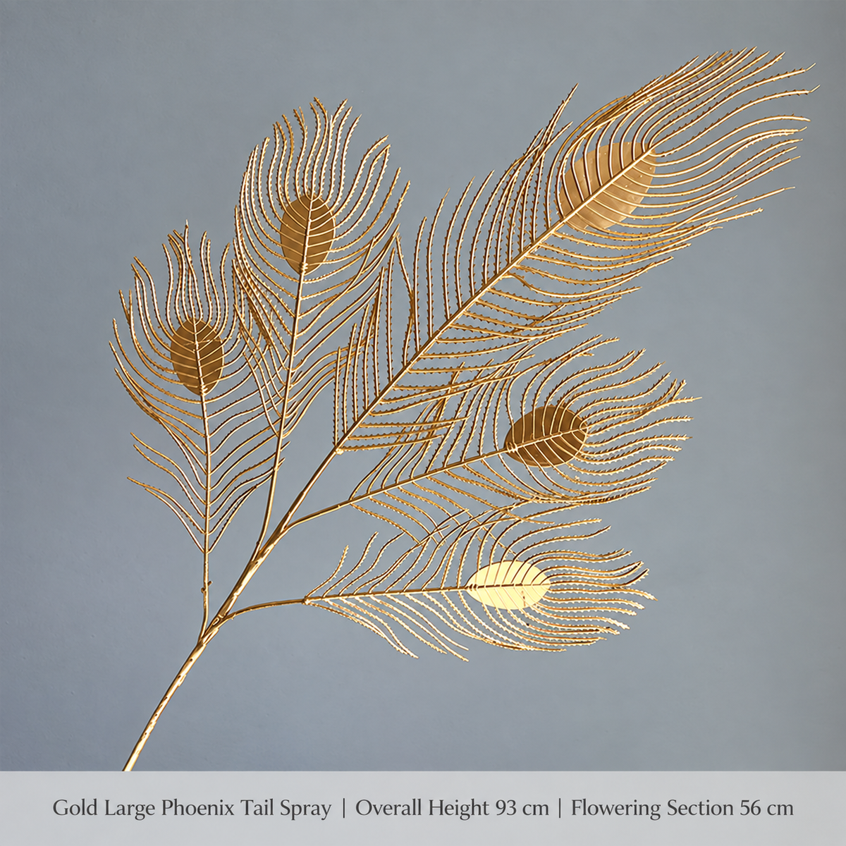 Gold Large Phoenix Tail Spray | Overall Height 93 cm | Flowering Section 56 cm artificial holiday floral decoration by Sunvale Living