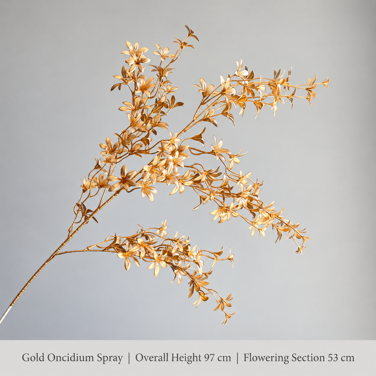 Gold Oncidium Spray | Overall Height 97 cm | Flowering Section 53 cm artificial holiday floral decoration by Sunvale Living