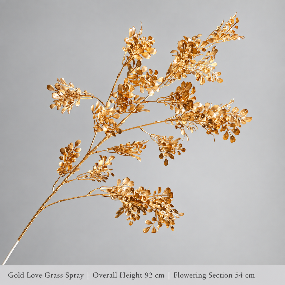 Gold Love Grass Spray | Overall Height 92 cm | Flowering Section 54 cm artificial holiday floral decoration by Sunvale Living