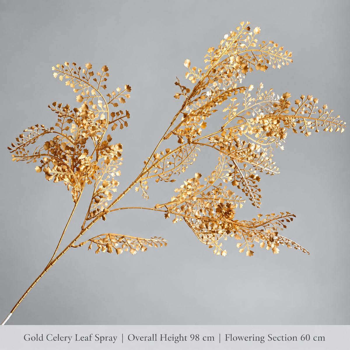 Gold Celery Leaf Spray | Overall Height 98 cm | Flowering Section 60 cm artificial holiday floral decoration by Sunvale Living