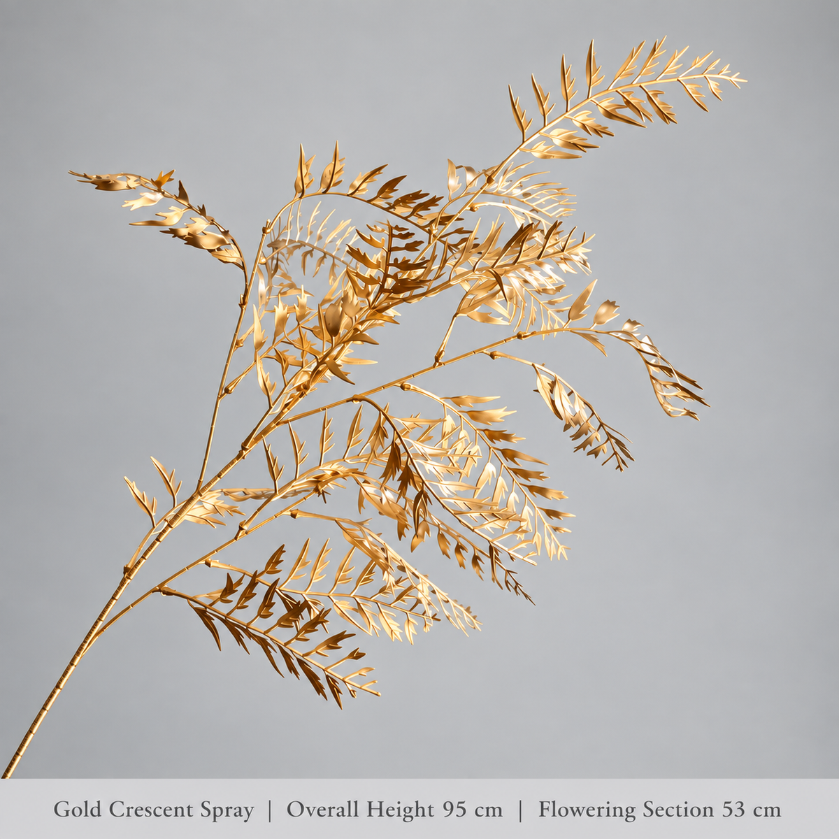 Gold Crescent Spray | Overall Height 95 cm | Flowering Section 53 cm artificial holiday floral decoration by Sunvale Living