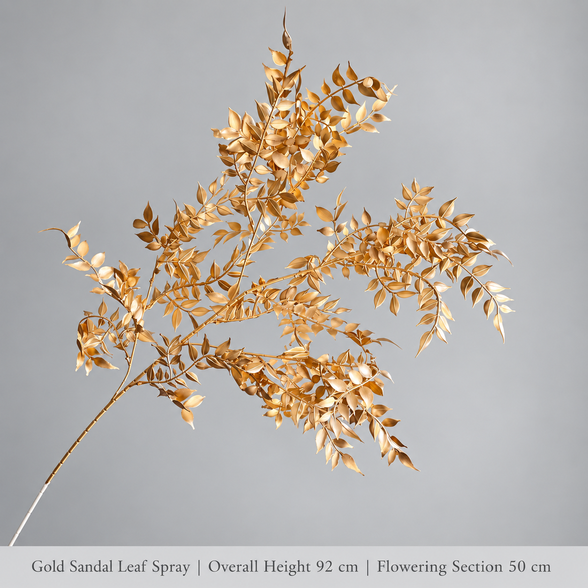 Gold Sandal Leaf Spray – 92 cm | Overall Height 92 cm | Flowering Section 50 cm artificial holiday floral decoration by Sunvale Living