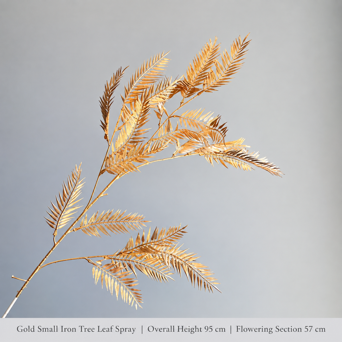 Gold Small Iron Tree Leaf Spray | Overall Height 95 cm | Flowering Section 57 cm artificial holiday floral decoration by Sunvale Living
