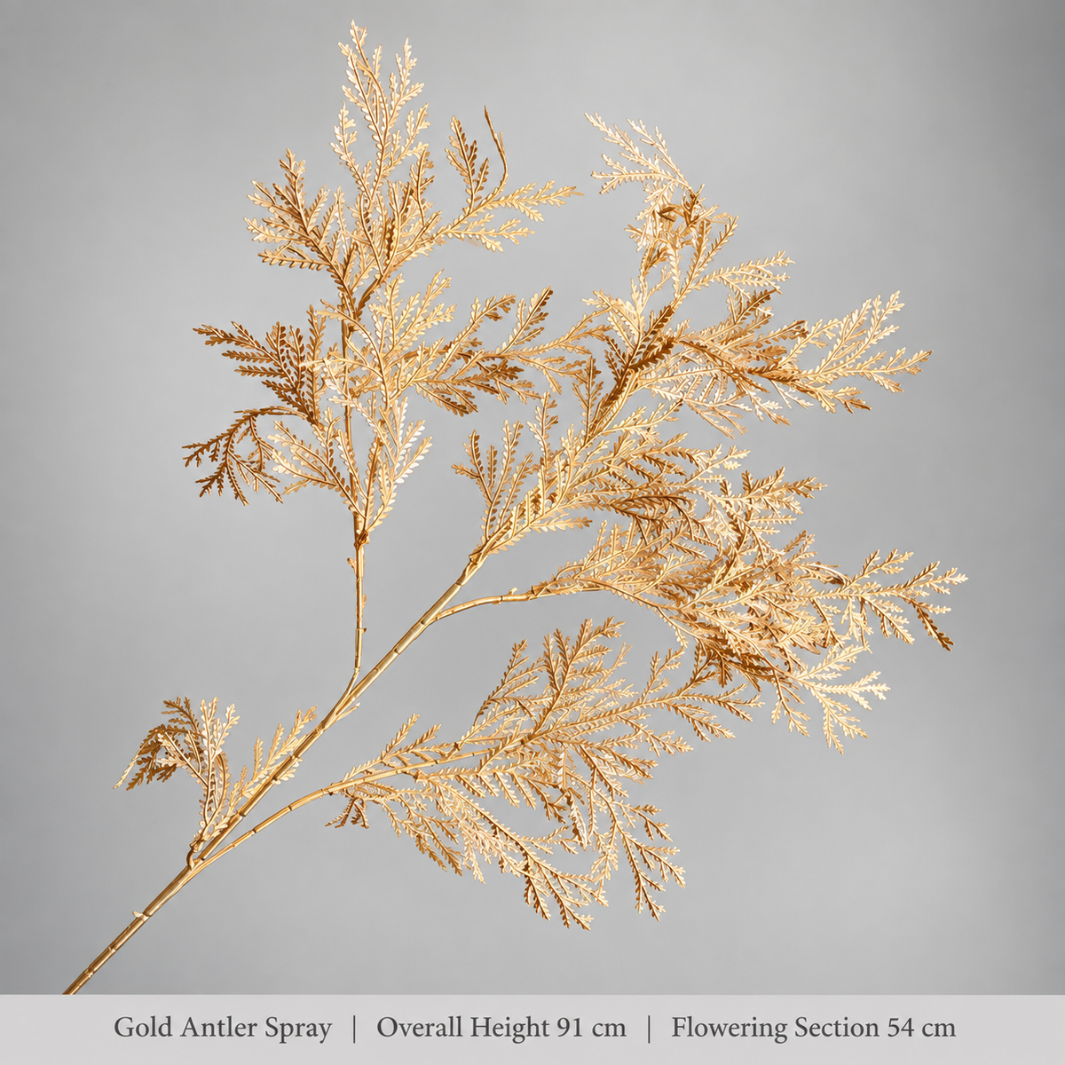 Gold Antler Spray | Overall Height 91 cm | Flowering Section 54 cm artificial holiday floral decoration by Sunvale Living