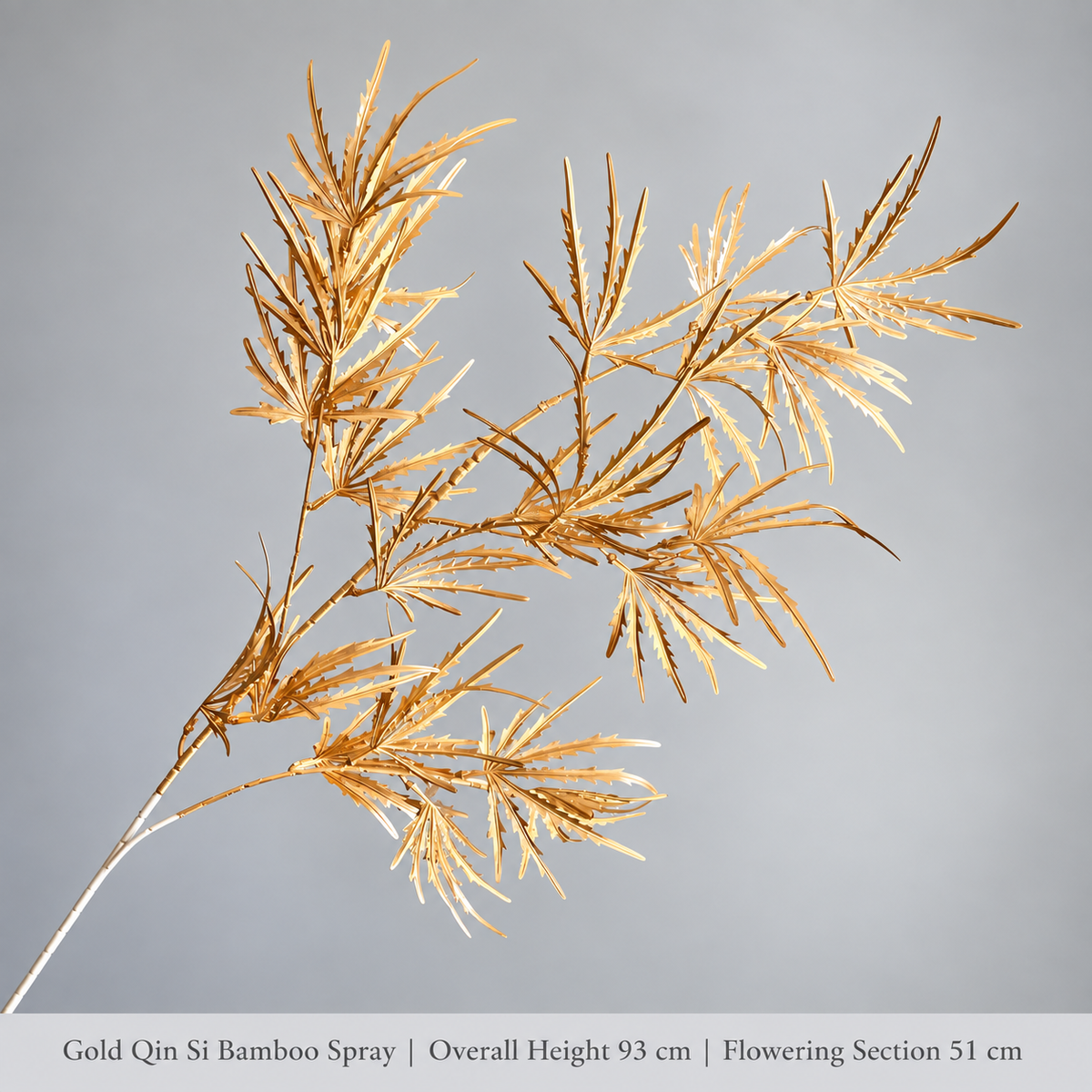 Gold Qin Si Bamboo Spray | Overall Height 93 cm | Flowering Section 51 cm artificial holiday floral decoration by Sunvale Living