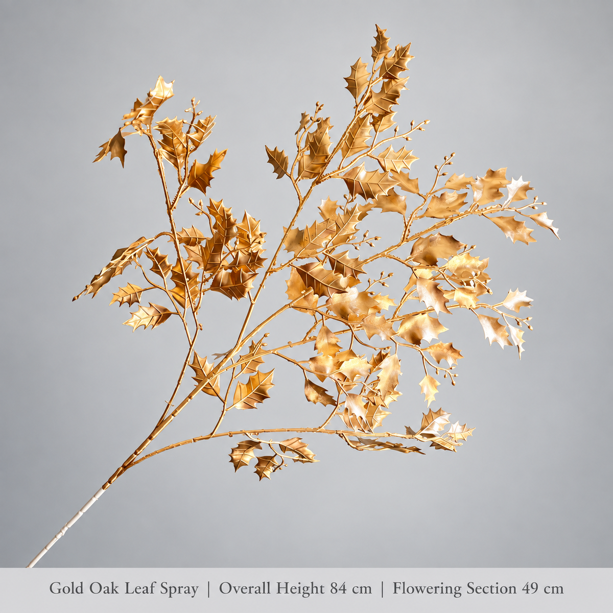 Gold Oak Leaf Spray | Overall Height 84 cm | Flowering Section 49 cm artificial holiday floral decoration by Sunvale Living