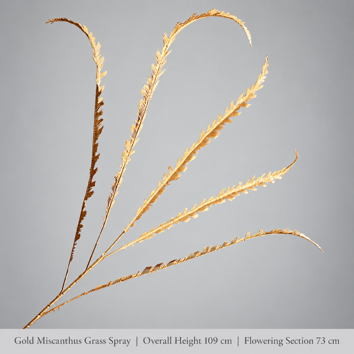 Gold Miscanthus Grass Spray | Overall Height 109 cm | Flowering Section 73 cm artificial holiday floral decoration by Sunvale Living