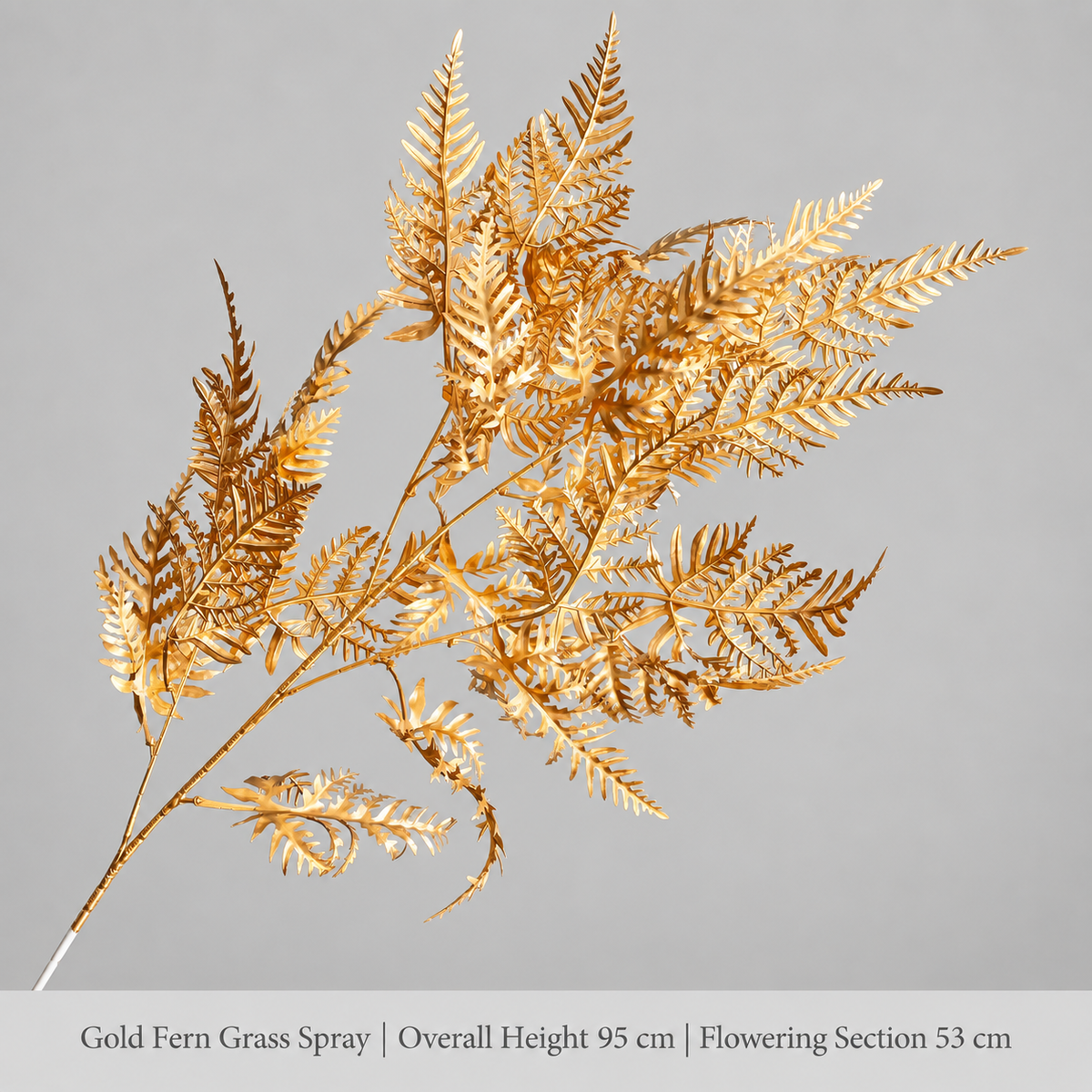 Gold Fern Grass Spray | Overall Height 95 cm | Flowering Section 53 cm artificial holiday floral decoration by Sunvale Living