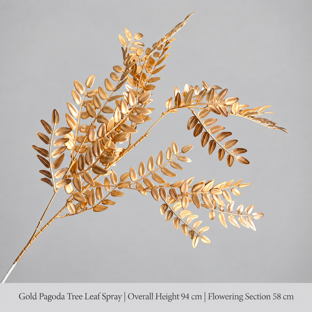 Gold Pagoda Tree Leaf Spray | Overall Height 94 cm | Flowering Section 58 cm artificial holiday floral decoration by Sunvale Living