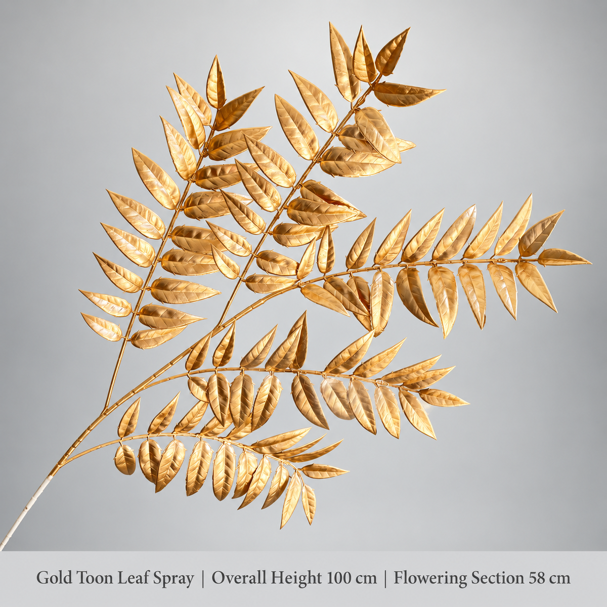 Gold Toon Leaf Spray | Overall Height 100 cm | Flowering Section 58 cm artificial holiday floral decoration by Sunvale Living