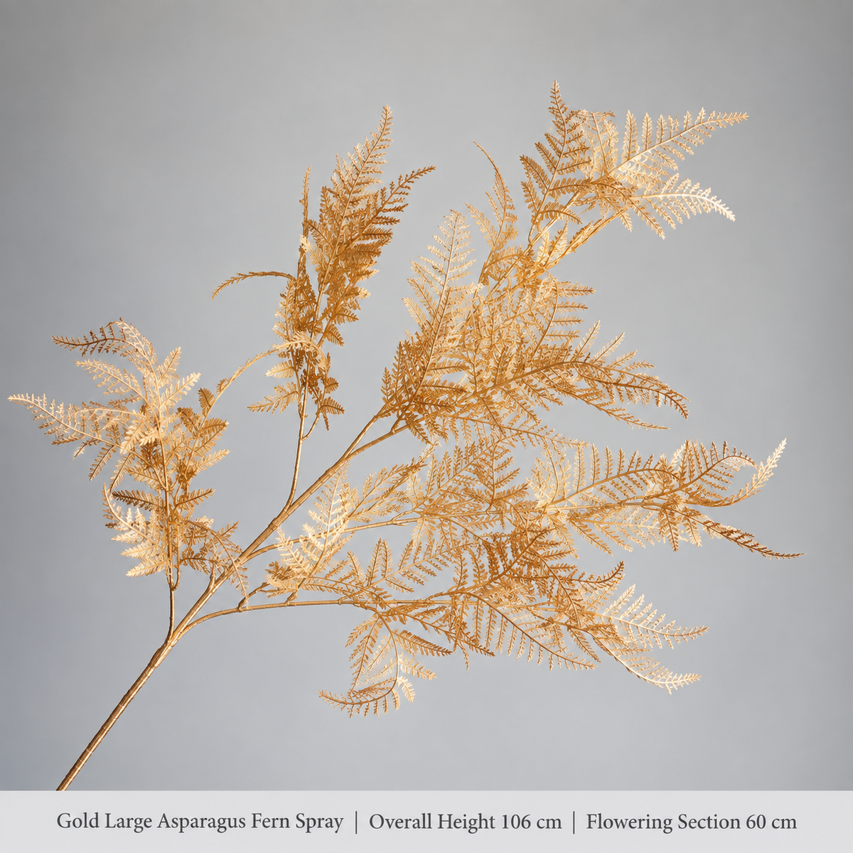 Gold Large Asparagus Fern Spray | Overall Height 106 cm | Flowering Section 60 cm artificial holiday floral decoration by Sunvale Living