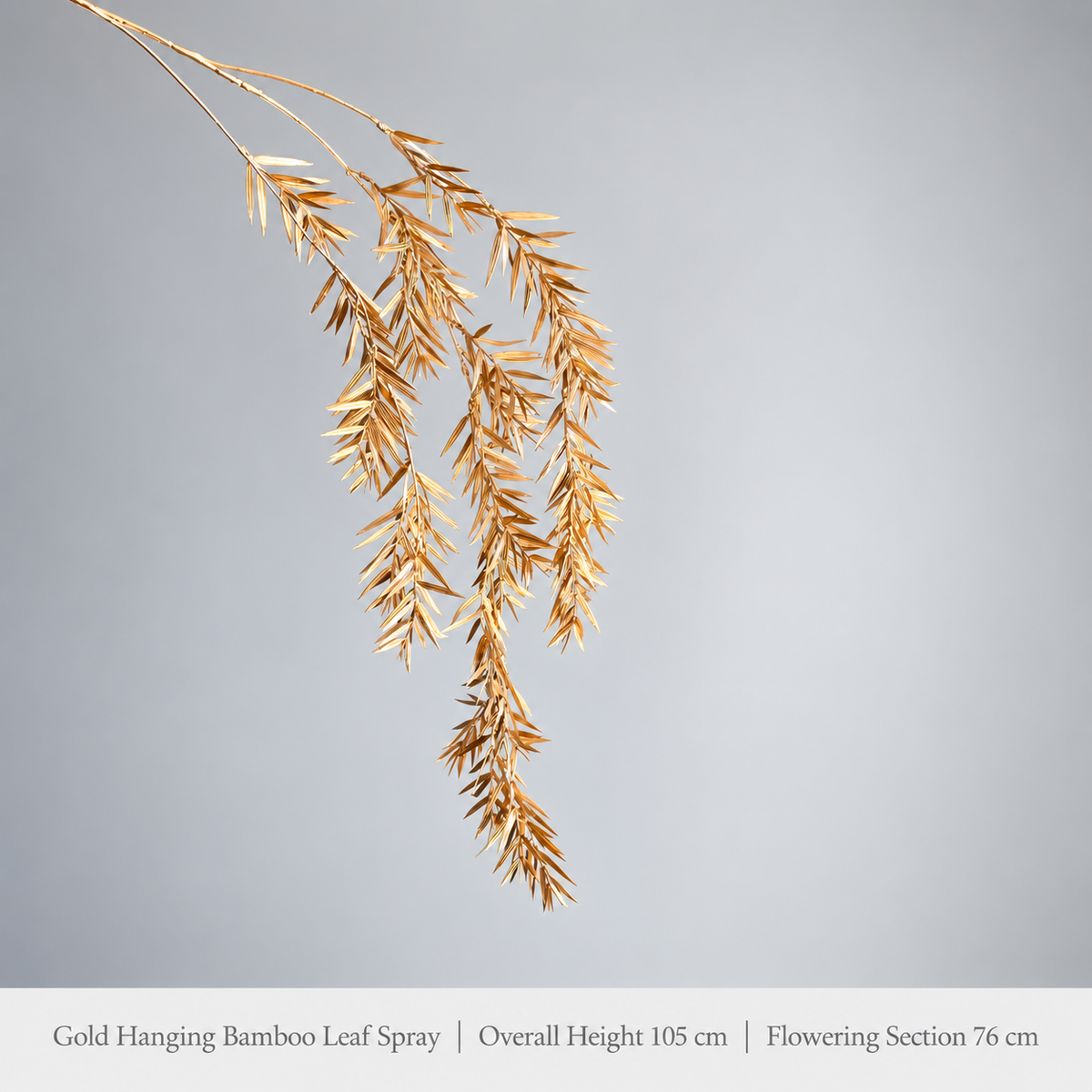 Gold Hanging Bamboo Leaf Spray | Overall Height 105 cm | Flowering Section 76 cm artificial holiday floral decoration by Sunvale Living