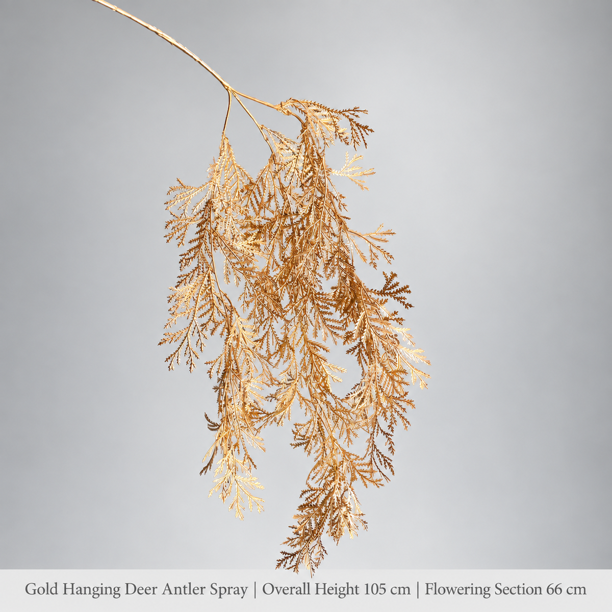 Gold Hanging Deer Antler Spray | Overall Height 105 cm | Flowering Section 66 cm artificial holiday floral decoration by Sunvale Living