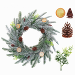 Orange Slice & Pinecone Christmas Wreath artificial wreath on a clean white product background